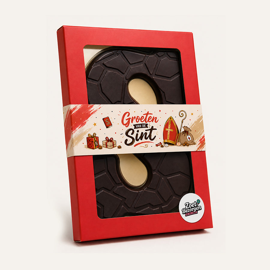 Luxe chocoladeletter "Groeten van de Sint" (180 gram) puur