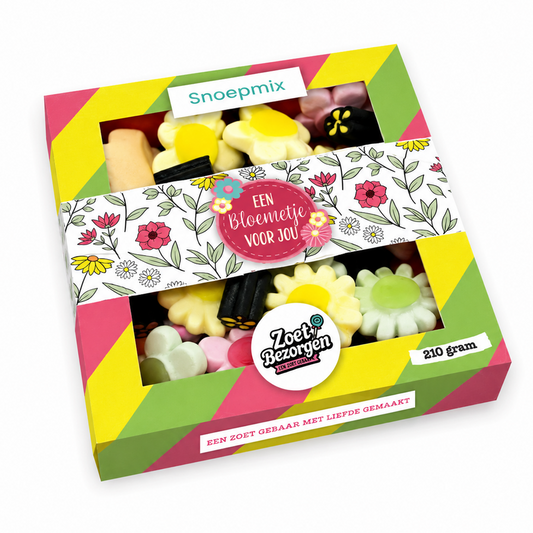Snoeppakket “Een bloemetje voor jou” Bloemen snoep (210 gram)