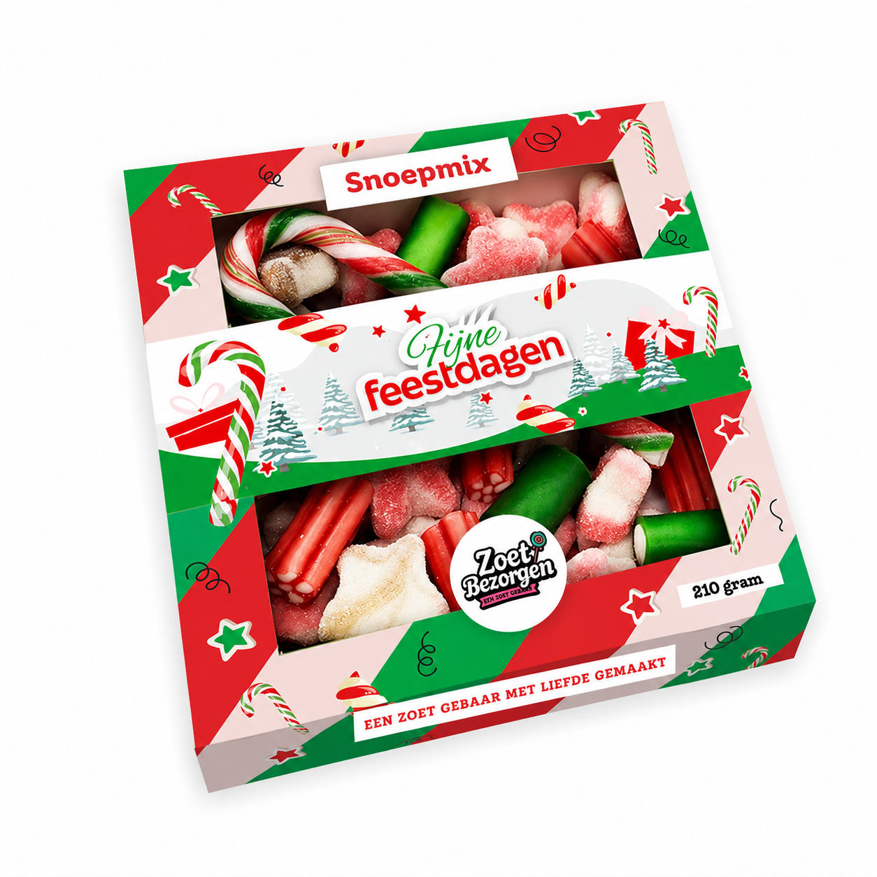 Snoeppakket “Fijne feestdagen” mix snoep (210 gram) – Limited Edition