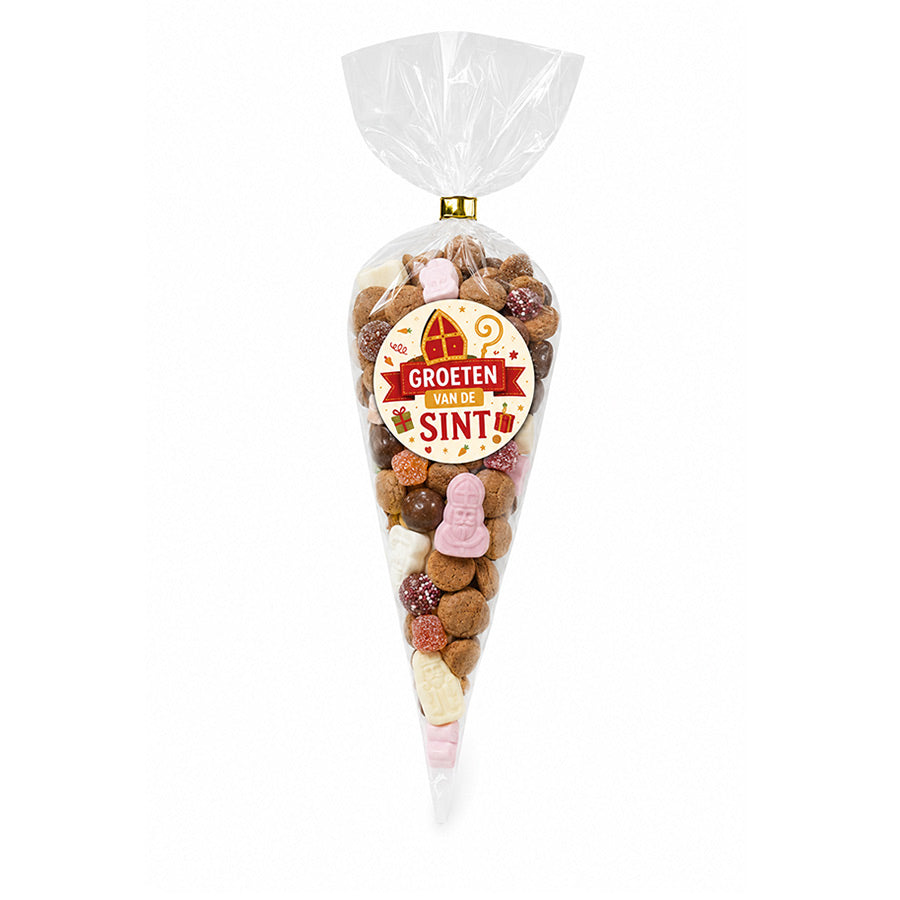 Puntzak snoepmix "Groeten Sint en Piet"