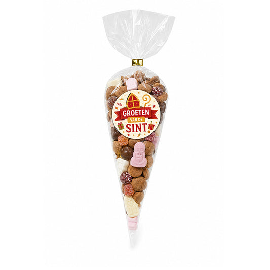 Puntzak snoepmix "Groeten Sint en Piet"