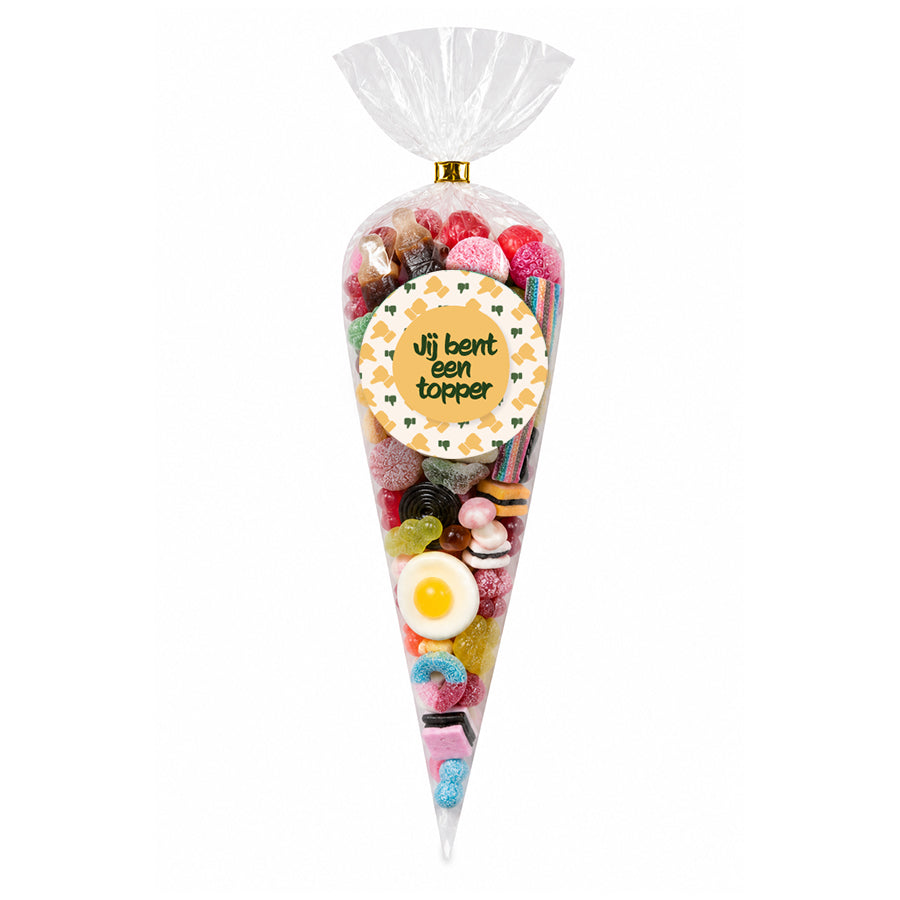 Puntzak snoepmix "Jij bent een topper"