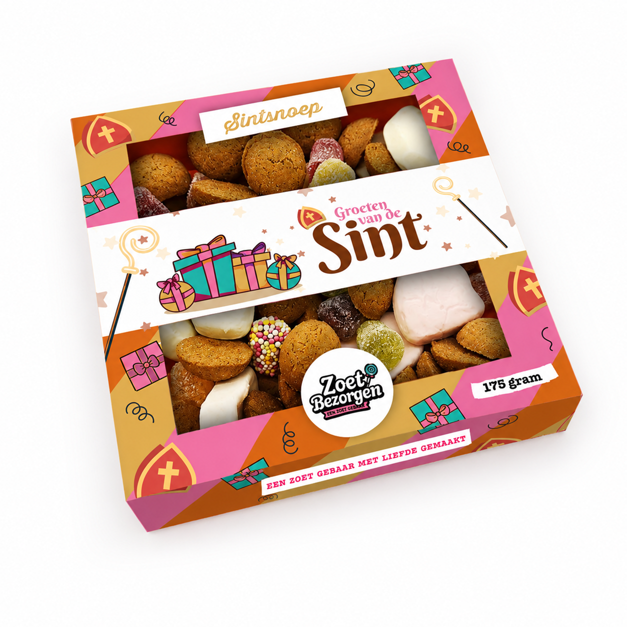 Snoeppakket “Groeten van de Sint” strooigoed (175 gram) – Limited Edition