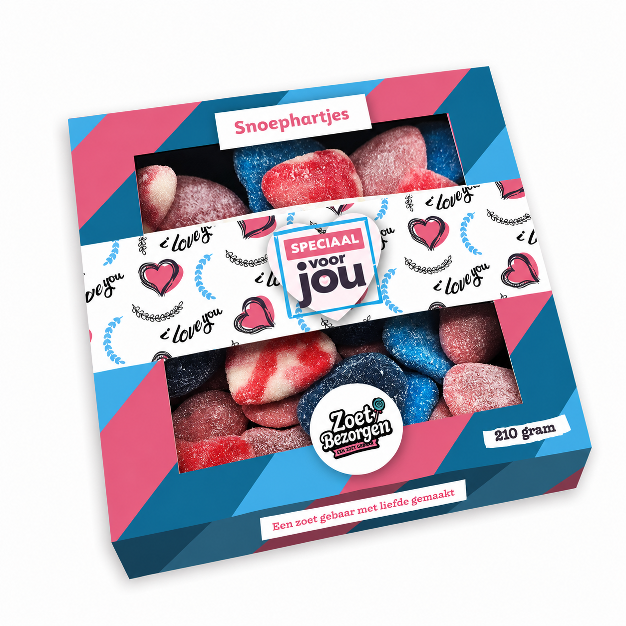 Snoeppakket “Speciaal voor jou” mix hartjes snoep (210 gram)