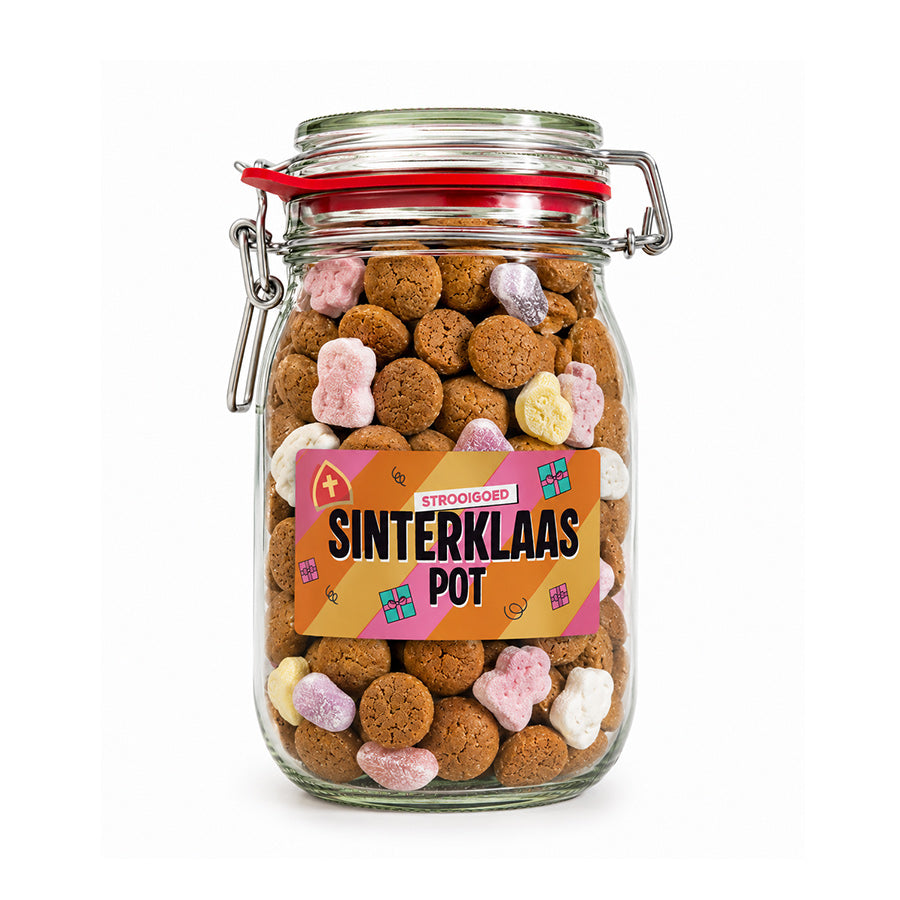 Snoeppot “Sinterklaas pot” strooigoed (1000 ml) - Limited Edition