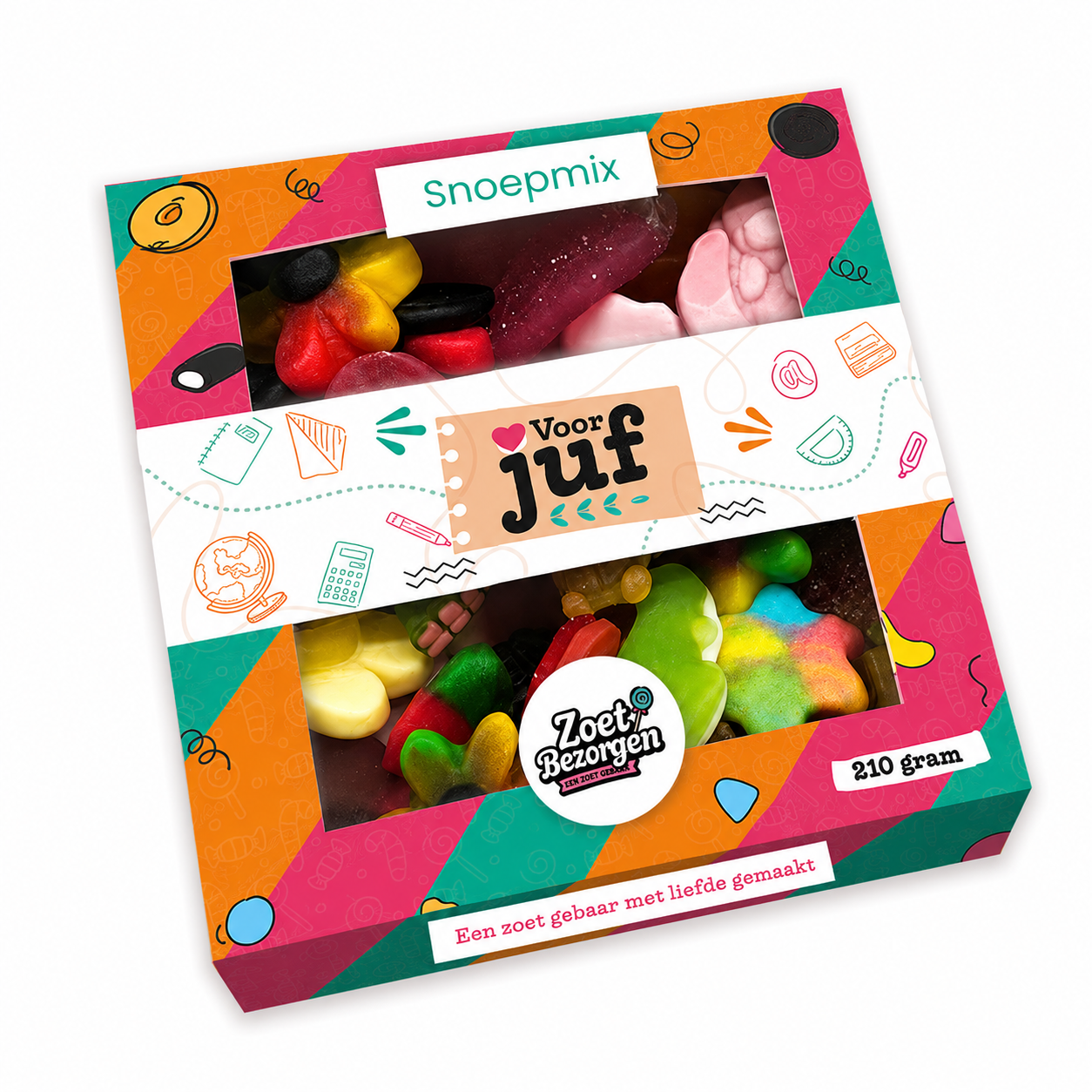 Snoeppakket “Voor juf” mix snoep (210 gram)